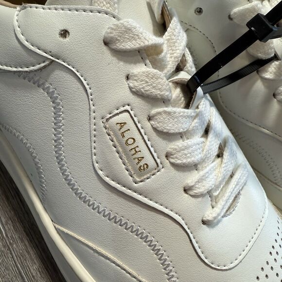 ALOHAS White Leather Low Top Lace Up Sneakers - NWOB Women’s Size US 11 - Picture 7 of 11